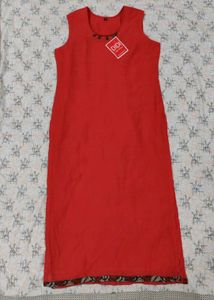 New Red Bohemian Sleeveless Kurta
