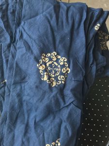 Kurti Set-Beautiful BlueCream With Chudidar