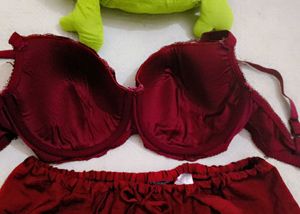 Burgundy Bra With Beautiful Shorts