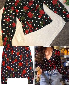 Zara Floral Polka Dot Blouse