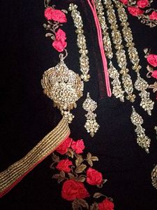 Stunning Black &amp; Gold Embroidered Ethnic Dress