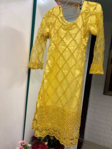 Yellow Embellished Kurta