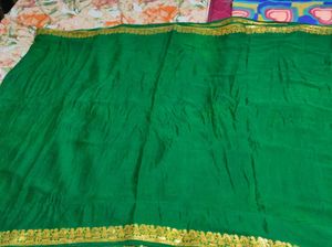 Green Crepe Silk Saree