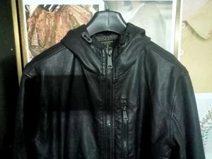 Black Hooded Leather Jacket