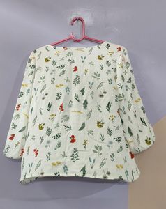 Branded White Floral Top