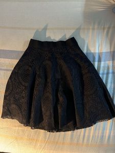 Net Detailing A Line Black Skirt For Women