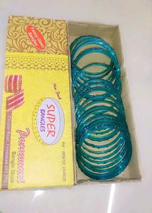 Teal Glass Bangles - Set of 12