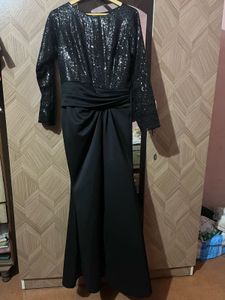 Elegant Black Sequin Gown