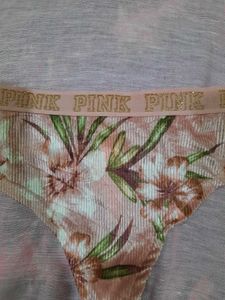 PINK Floral Thong