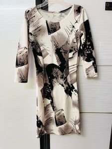 Abstract Print Bodycon Dress