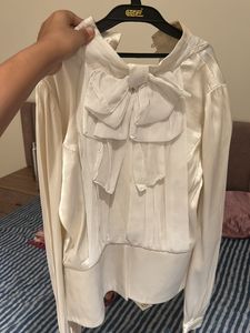 Ivory Blouse with Bow Detail