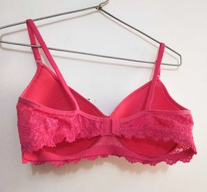 Padded Pink Lace Bra