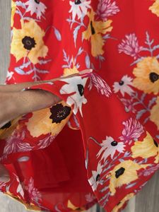 H&amp;M Floral Red Slip Dress