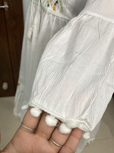 White Embroidered Mini Dress