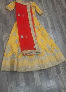 Elegant Yellow Embroidered Anarkali Gown