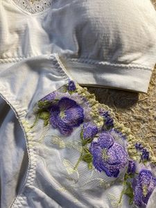 White Lingerie Set with Pinteresty Floral Details