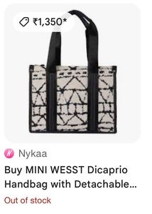 Women Mini Black And beige Tote