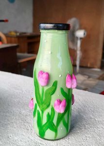 Hand Painted Tulip Bottle