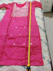 Excellent Festive Deep Rani gota Patti Kurta