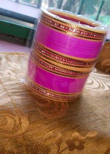 Pinkish Purple Chudi Set