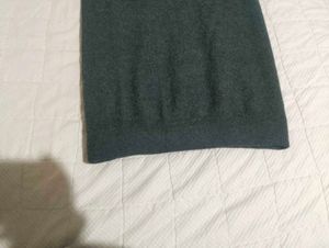 Elegant Gray Knit Pencil Skirt with side slit