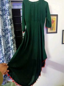 Women&#39;s GREEN ANARKALI KURTI