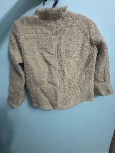 Beige Textured Jacket