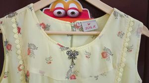 Lemon Yellow Dress With Attached Belt
