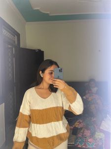 Striped Knit Pullover Sweater