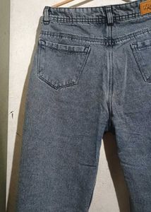 Blackish Grey Straight Fit Jeans