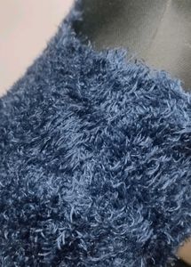 Blue Fuzzy Knit Sweater
