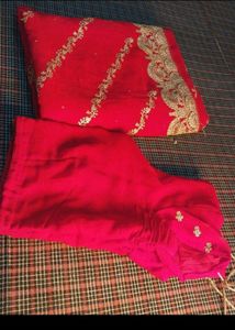 Jari Work Festive Saree &amp; Blouse