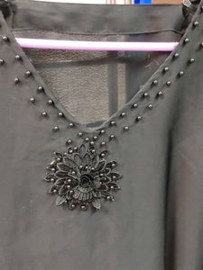 Elegant Black Embellished Abaya