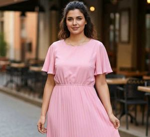 Pink Pleated Dress