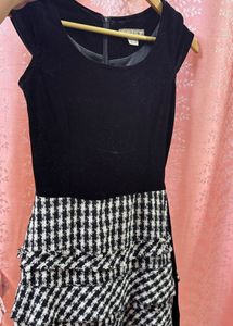 Vintage Velvet &amp; Houndstooth Mini Dress