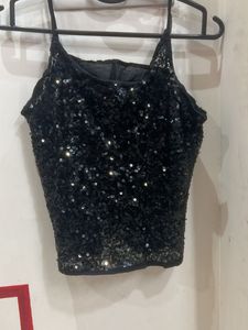 Sequin Black Top