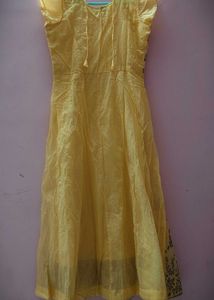 Elegant Yellow Embroidered Dress