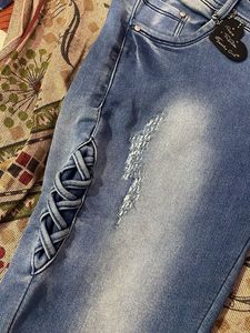 blue straight jeans