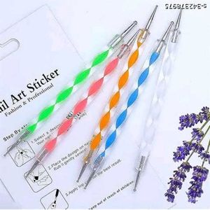 Nail Art Dotting Tools - Set of 5 And Brushes - 15