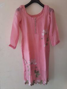 Pink Floral Kurta Set