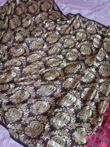 Elegant Satin Patterned Georgette Saree