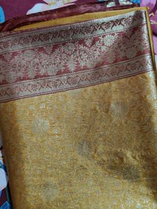 Elegant Yellow &amp; Red Saree