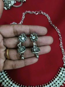 oxidised Necklace and tikla jewellery set