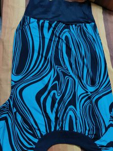 Women Blue Printed Long Casual Top