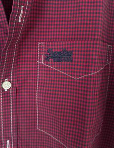 Superdry Button-Down Shirt - Burgundy Checkered
