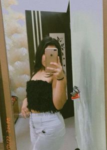 Black Fuzzy Tube Top