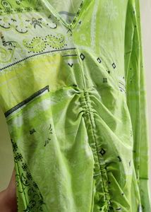 Lime green long-sleeved dress(sheer)