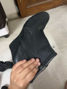 Black Wedge Heel Boots