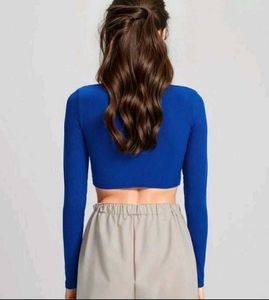 Blue Long Sleeve Top