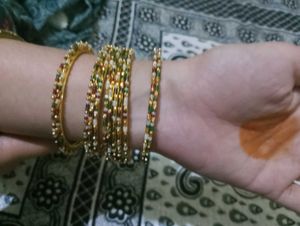 Beaded Gold Bangles